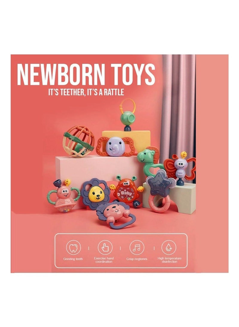 Infant Teether 11-Piece Newborn Teething Toy Set for Infants, BPA-Free Silicone Teethers, Sensory Teethers for Newborns 0–12 Months, Early Learning Hand-Grab Toys with Storage Box - Image 1